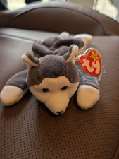 TY BEANIE BABY NANOOK SIBERIAN HUSKEY PVC PELLETS STAR TAG 1996 NWT