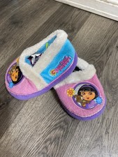 Vintage Y2K Dora the Explorer Plush Toddler Slippers House Shoes Size 5/6