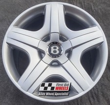 BENTLEY CONTINENTAL GT 1x 19" GENUINE 5 SPOKE SILVER REFURBED ALLOY WHEEL S485S
