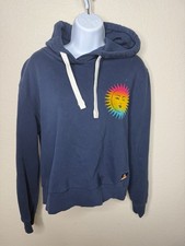 Superdry Cali Surf Crop Hoodie Women sz 8 Navy Cropped Pullover Athleisure