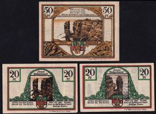 Germany Helgoland 1921 Notgeld Lot 3 Emergency Old Money Banknote Collection