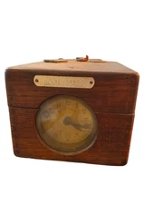 PARTS OR REPAIR Vintage Benzing Pigeon Racing Clock  Heavy Wood Germany NO KEY