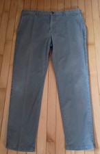 Proper Cloth Pants Mens 38x31 Gray Stretch Twill Chinos Pockets Button Zip