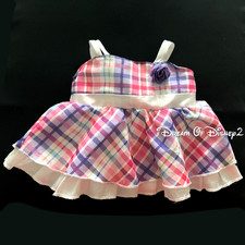 Build-A-Bear Purple Rose Plaid Sun Dress Retired Teddy Clothes