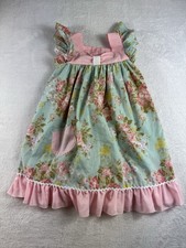 Boutique Sassy Smock pink ruffle floral sleeveless girls dress SIZE 4T