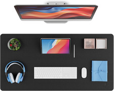 Leather Desk Pad Protector, Office Desk Mat, Large PVC Leather Desk Blotter, Non