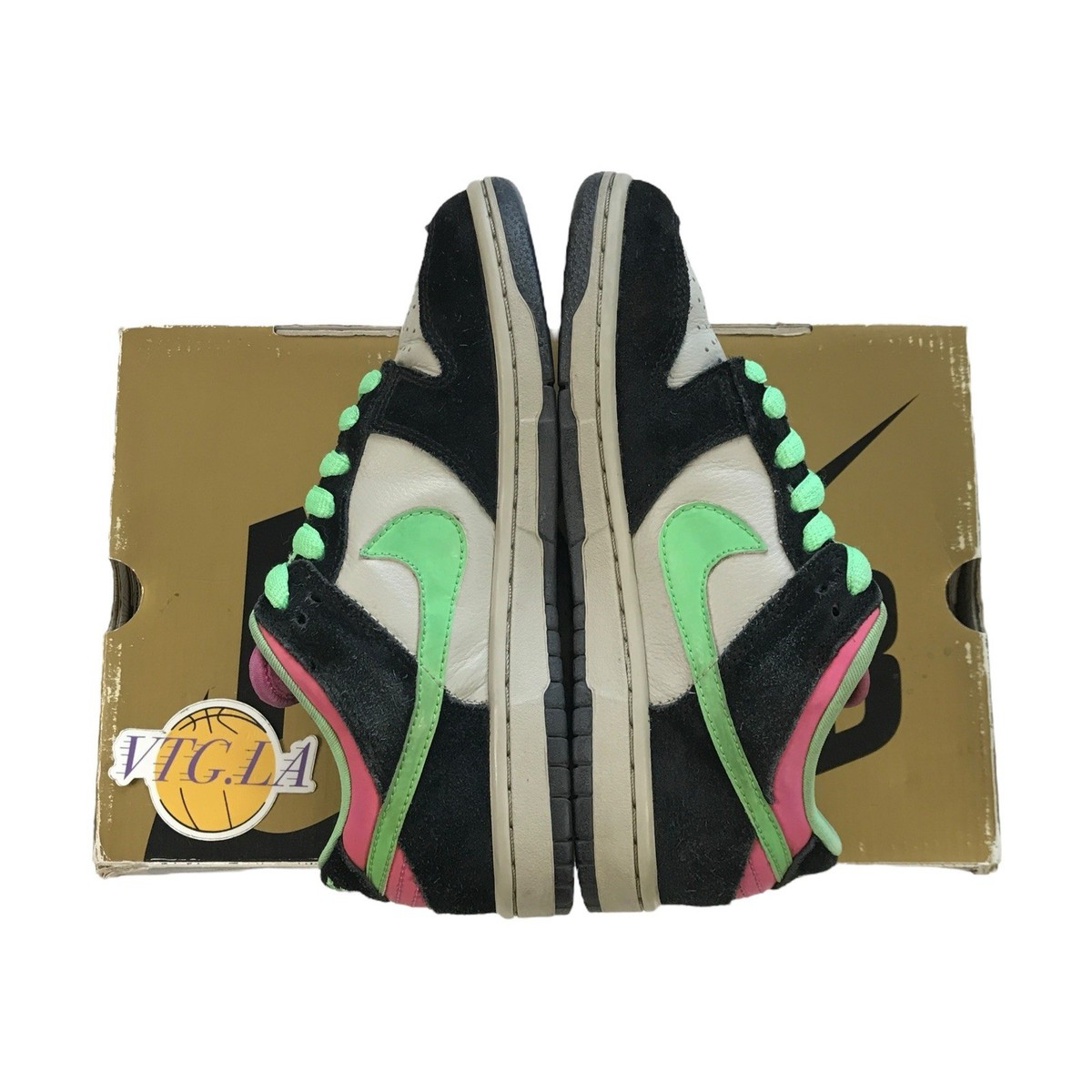 Size 4 - Nike SB Dunk Low Poison Green Magnet Light Gold Box