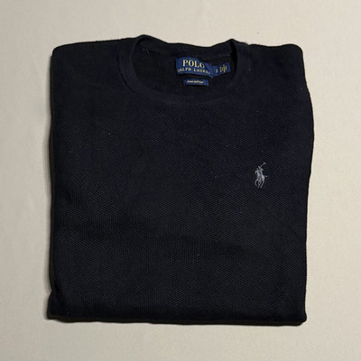 Polo Ralph Lauren Herren Pullover S Baumwolle Strick Rundhals schwarz Logo