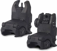 New Premium Flip up Front Rear Polymer Sights Set Fit Picatinny Rails Flattop