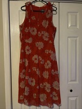 Vince Camuto Womens Red Floral Sleeveless V-Neck Dress Size 16 Lined