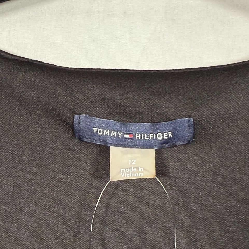 NWT Tommy Hilfiger Black and Red Floral Midi Dress V-Neck Flutter Sleeve Size 12 - Image 3 of 4