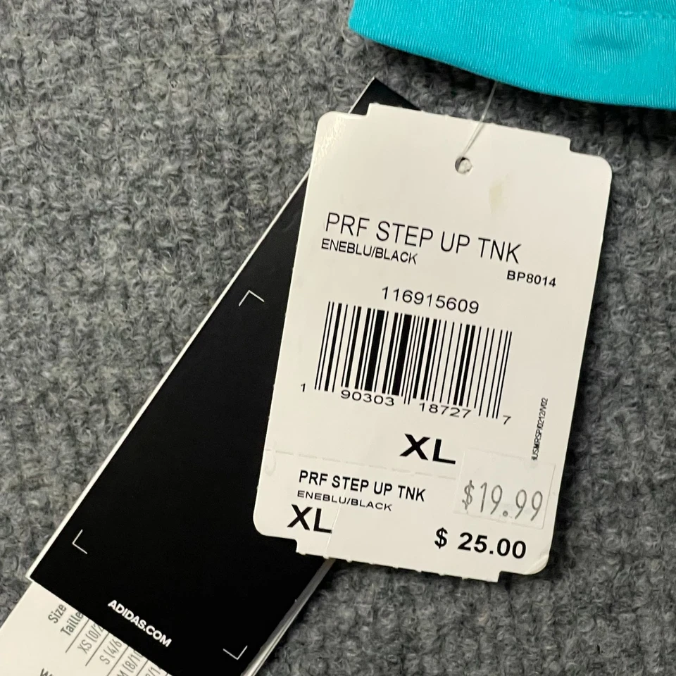 Adidas Tank Mujeres XL Azul Pullover Camiseta Activa Entrenamiento Climalite Camisa Turquesa Foto 4 de 4