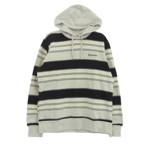 Sweat à capuche col rond rayé Supreme 17 SS blanc noir M occasion LIFE 0
