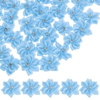 "150Stk Satinbandblumen, 1,2\" Stoffblumen FüR Bastelarbeiten Diy [Hellblau]"