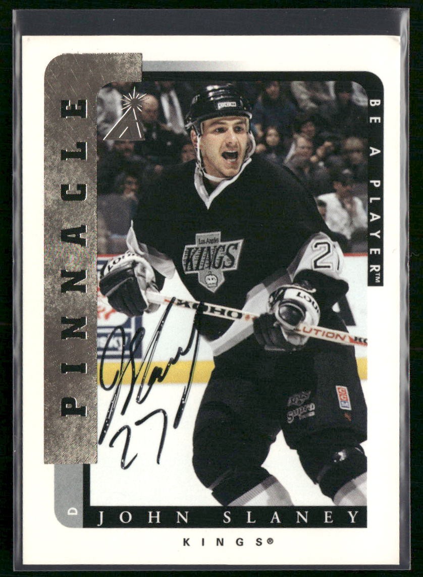 1996-97 Pinnacle Be a Player John Slaney Autographs #100 Los Angeles Kings