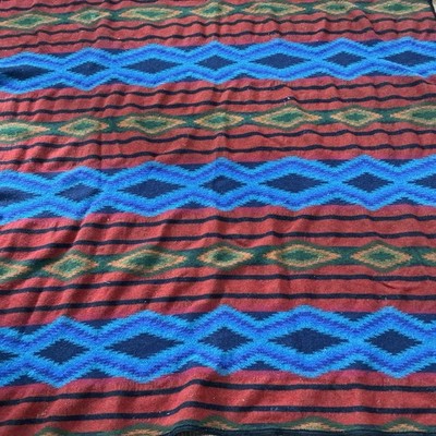 Vintage Pendleton Beaver State wool colorful, reversible blanket