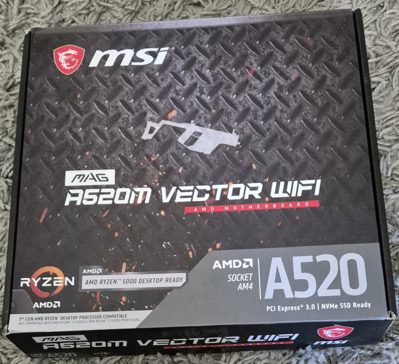 MSI MAG A520M VECTOR WIFI AMD AM4 MicroATX DDR4 Wi-Fi Bluetooth Gaming
