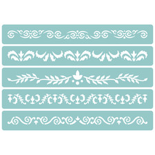 Decorative Border Collection #3 | Reusable Low-Adhesive Stencil