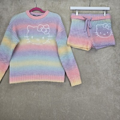 Hello Kitty/ Forever 21 Collab Pastel Shorts Sweater Set Embroidered Kitty Xs/ S