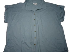 Studio B By Bobeau Womens Blue Loose Collared Button Blouse Size 2X