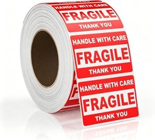 Fragile Stickers 2x3" Handle with Care Shipping Labels 500 Count Roll