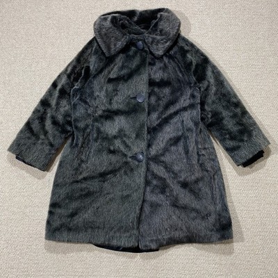 Vintage Kunstfellmantel Damen Medium Größe 12 14 Knielang Union Made 80er USA