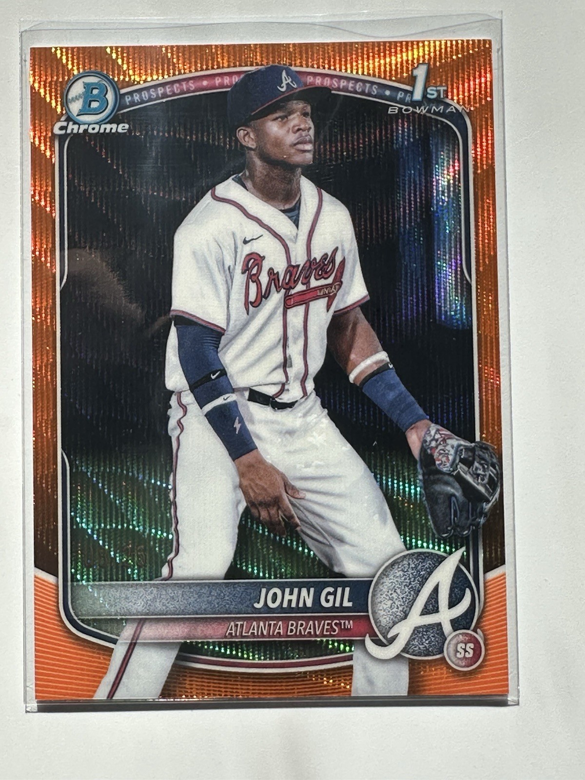 2025 Bowman Chrome - John Gil #BCP-172 - Orange Wave /25 (RC)