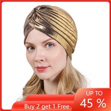 Muslim Women Pleated Turban Hijab Cancer Hat Caps Hair Loss Bonnet Wrap Headwear