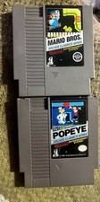 Mario Bros & Popeye NES Nintendo Arcade Classics 2 Game Lot Authentic