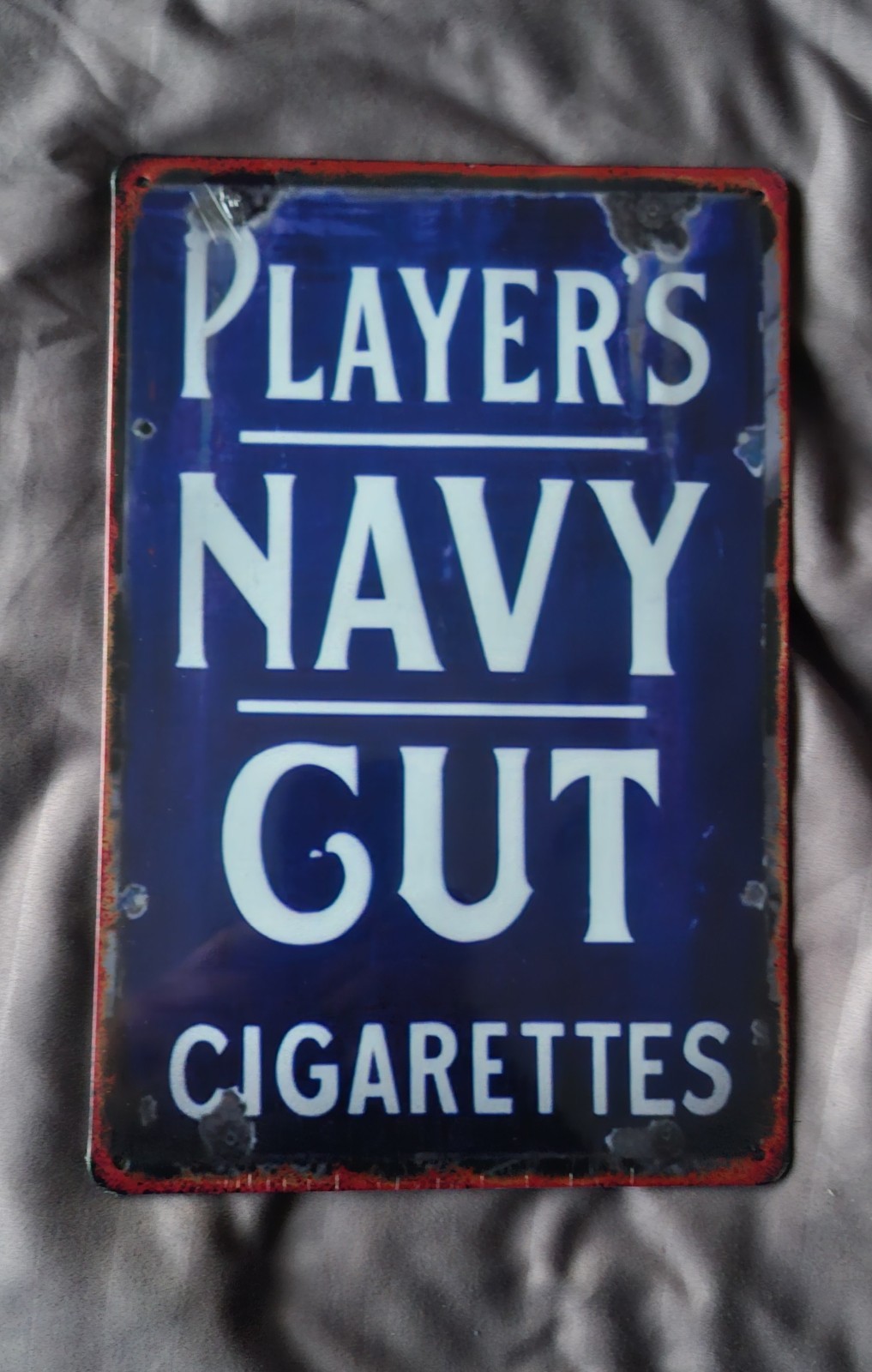 Vintage Worn Look Players Navy Cut Cigarette Sign A4 Size