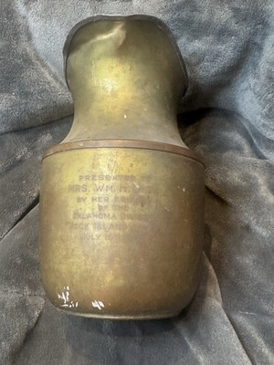 ANTIQUE  Brass Presentation Pitcher Rock Island Railroad Oklahoma Division 1923
