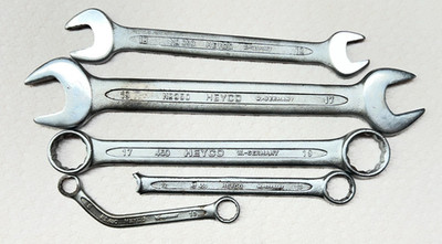 Heyco Wrenches 17/19 open ended box ended  8/10/13mm Lot of 5