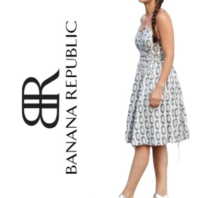Banana Republic Dress Heritage Print Lace Up from Heritage Collection Size  4 | eBay