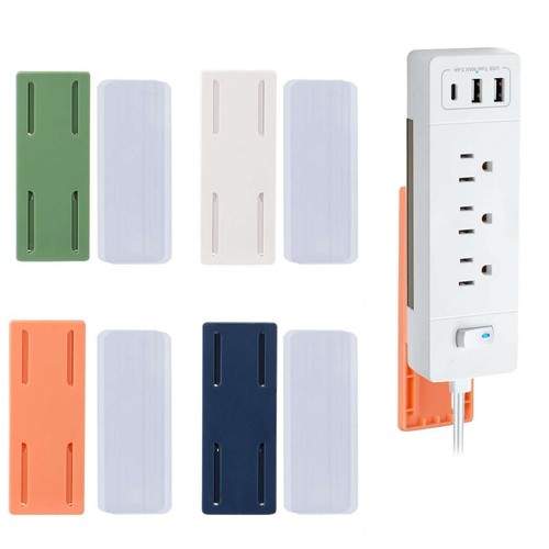 1-4X Self-Adhesive Desktop Socket Fixer Holder Punch Free Wall Sticker Organizer - Picture 3 of 14