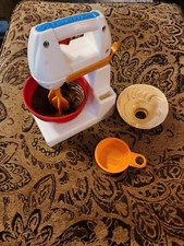 Vintage 1987 Fisher Price Working Mixer with Stand, Bowl. Blades actually turn.