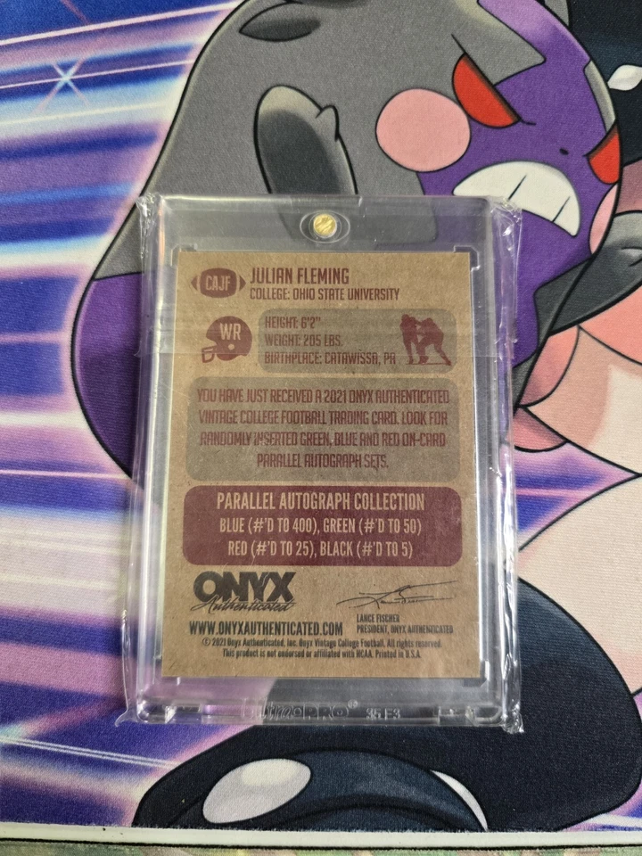 2021 Onyx Football Julian Fleming #CAJF RC Auto Penn State - Image 2 of 2