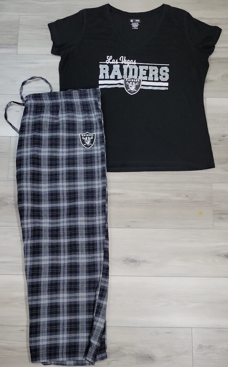 Las Vegas Raiders Pajama Set Women's 4XL Black/Gray Short Sleeve