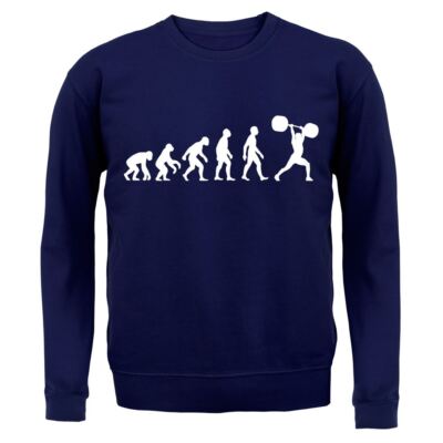 Evolution of Man Weight Lifter - Adult Hoodie / Sweater - Gym Exercise Lifting