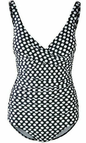 "Retourenware"Badeanzug Gr. 36-40-42-44-46-48 Cup B/C schw.weiß gepunktet 921732 - Bild 3 von 4