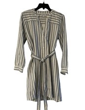 j crew dress xs petite stripped blue and white