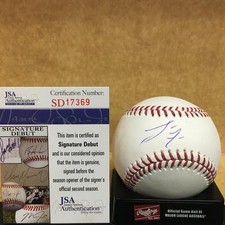 LUCIUS FOX SAN FRANCISCO GIANTS SIGNATURE DEBUT M.L. SIGNED BASEBALL JSA SD17369