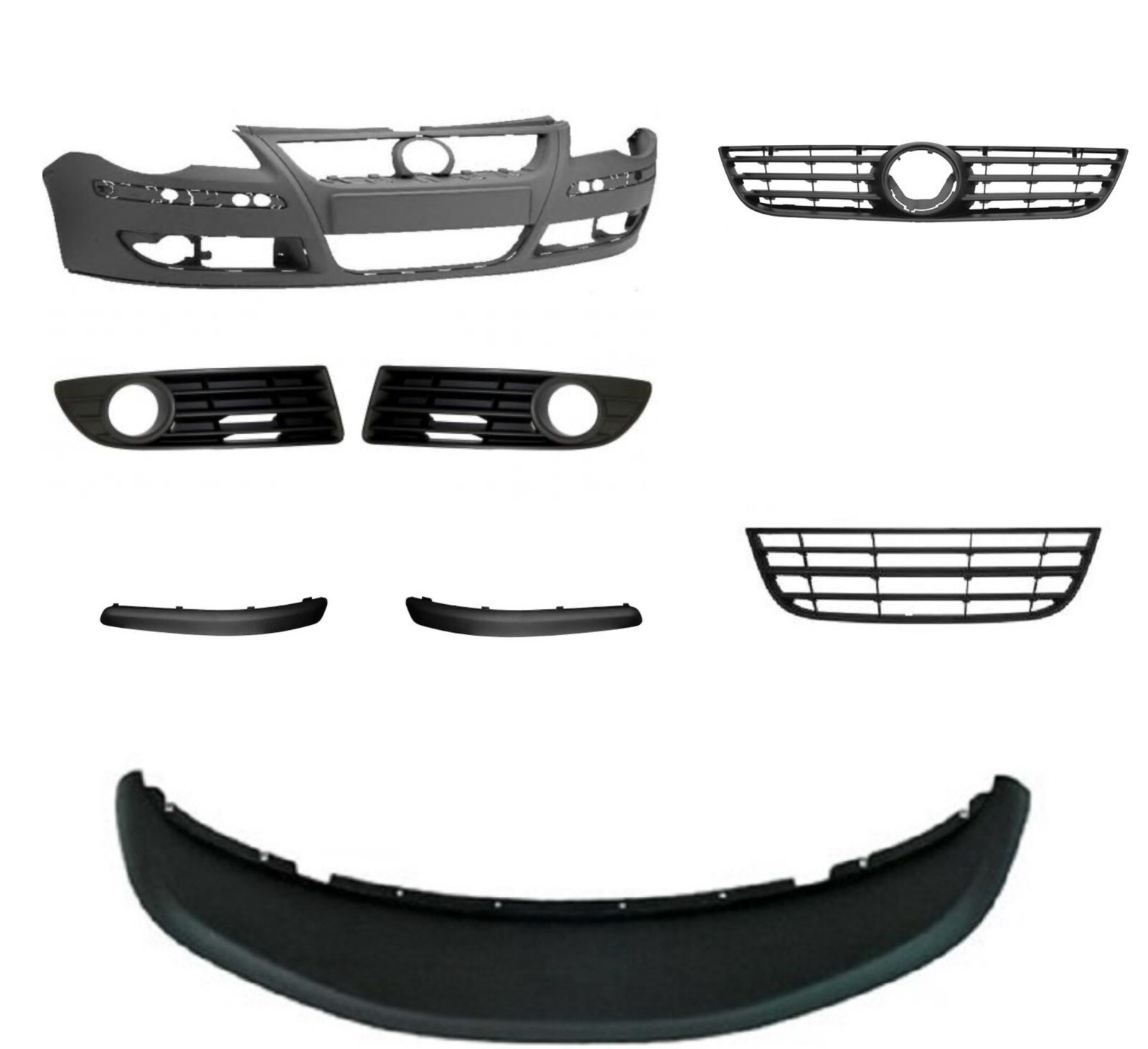 Pare-choc avant complet pour Volkswagen Polo 4 de 2005 à 2009 compatible antibrouillards