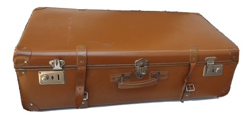 VALIGIA VINTAGE VERA FIBRA ADAMAS anni 40 50 Baule da Viaggio antica  vecchia | eBay