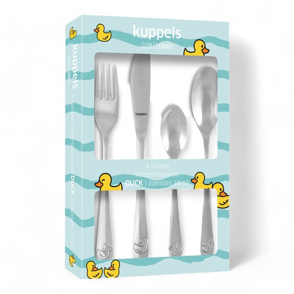 Duck Kinderbesteck 4-Teilig Kinderbesteck Mit Tiermotiven-image