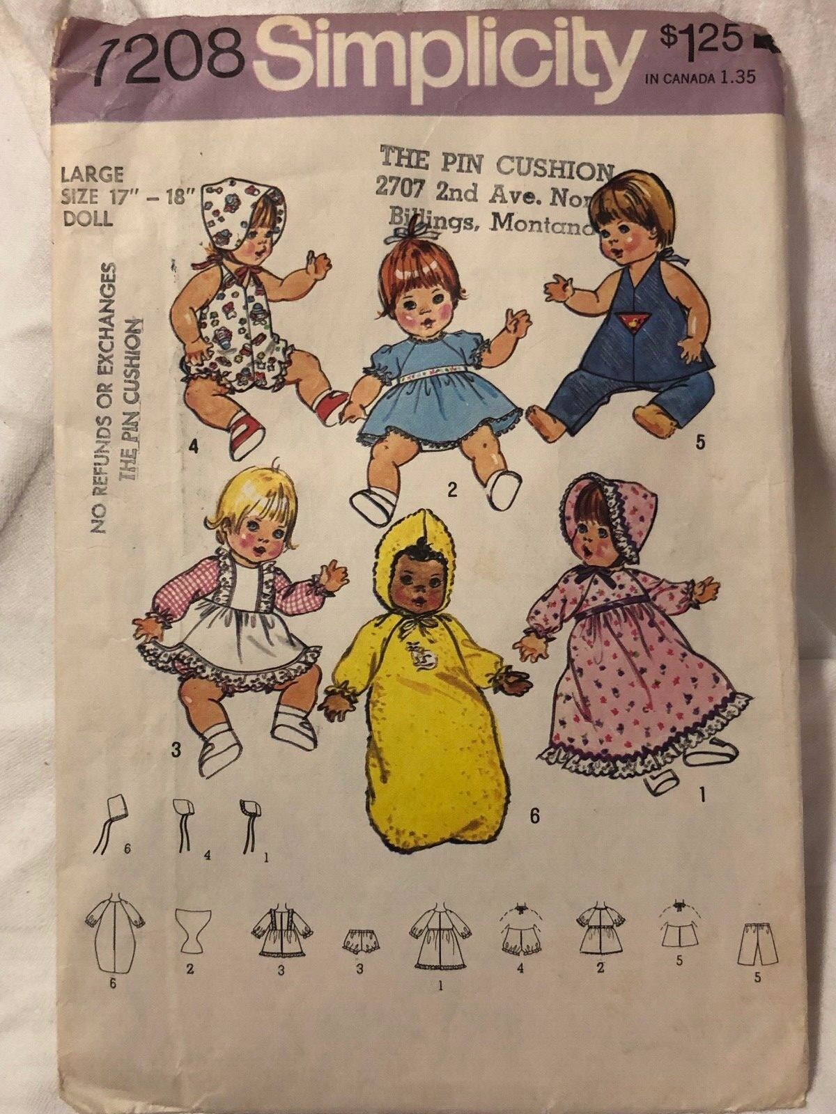 Vintage Simplicity Pattern 7208 Large Doll Wardrobe 17