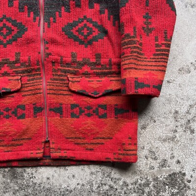 Vintage 90s Woolrich Wool Aztec Print Zip Up Jacket Womens Size