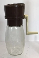 Vintage Gemco Nut Herb Spice Chopper Grinder Mill Brown Top w/Glass Base USA
