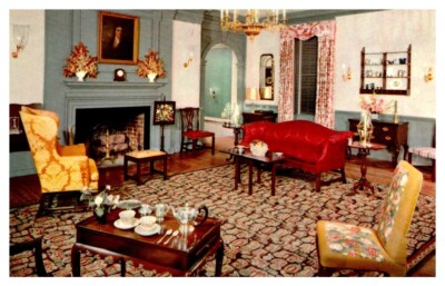 1950s Elegant Room in Craft House Williamsburg Virginia  Vintage Postcard