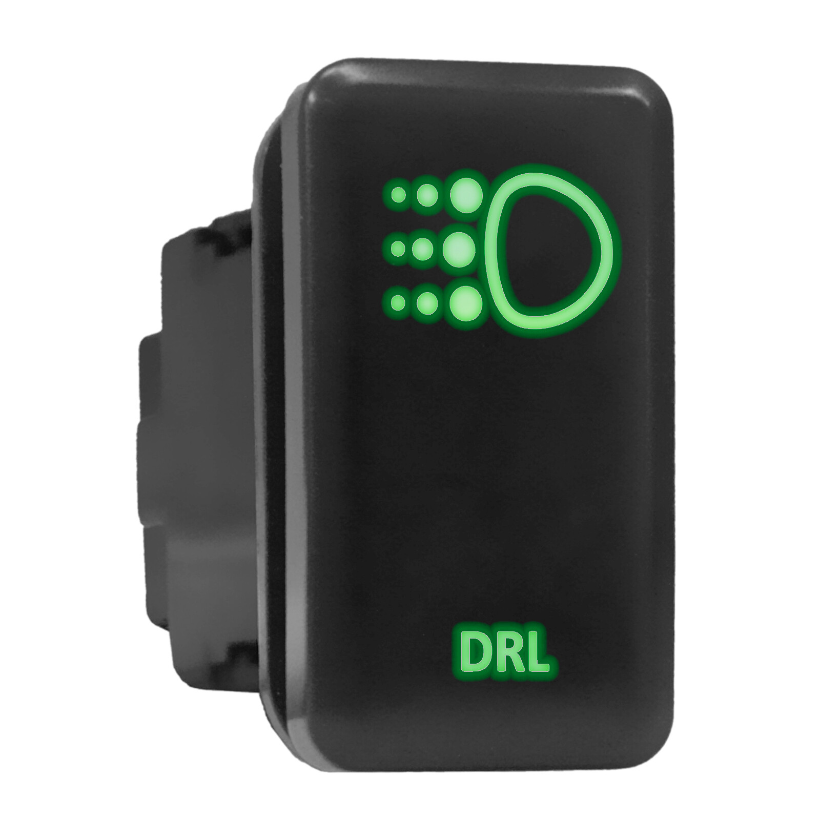 DRL Green Backlit Tall Push Switch for Toyota 1.54