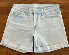Vintage Old Navy Size 4 Denim Shorts Light Wash Cuffed Stretch Blue Inseam 4"